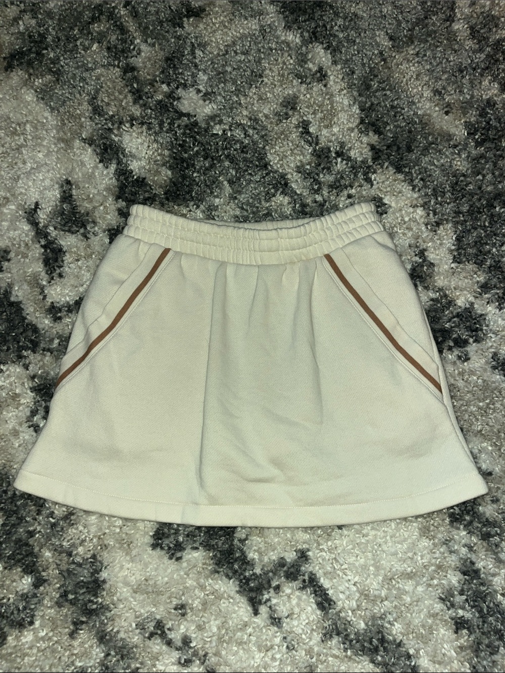 PINK Victoria's Secret Cream Skater Skirt with Brown Trim